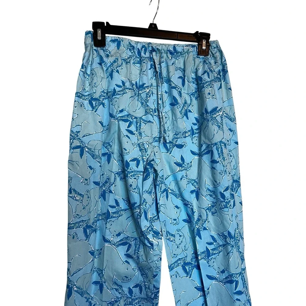 Vintage Lilly Pulitzer Pajama Set Size S Blue Koala Bear Print Long Sleeve